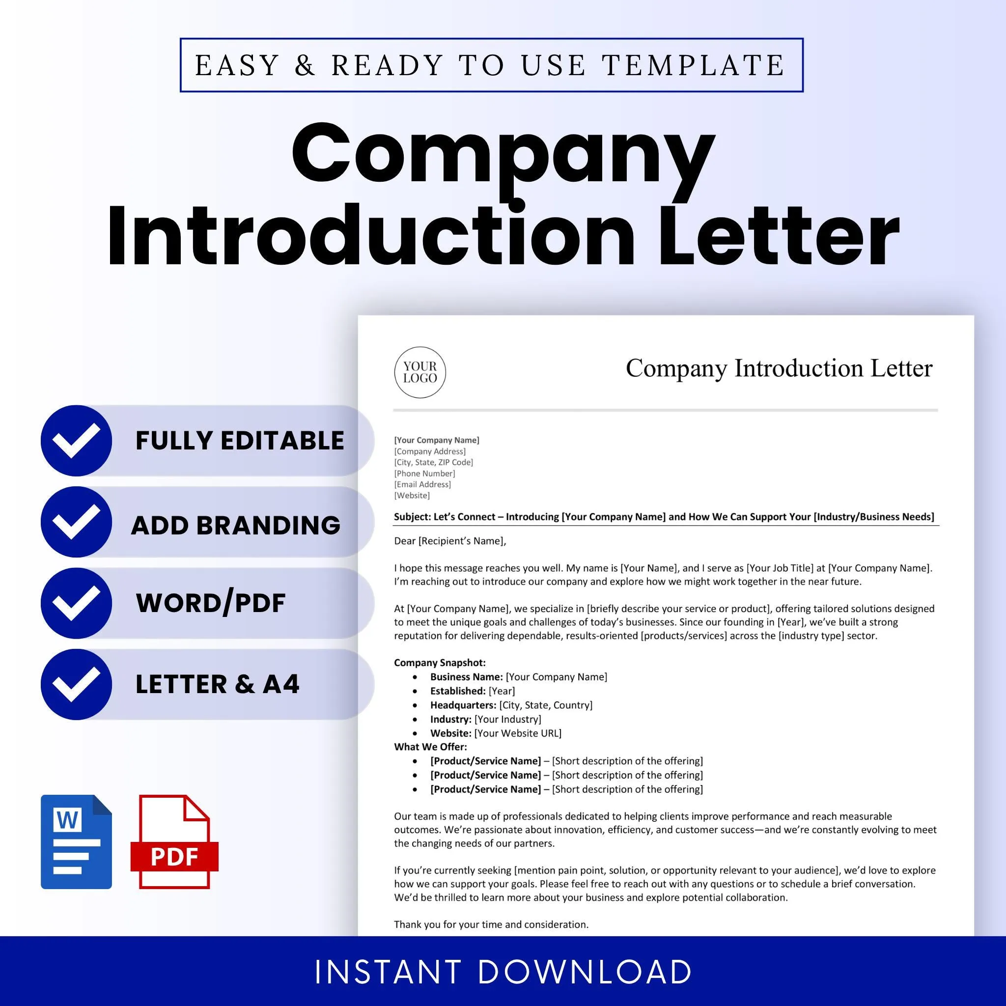 introduction of new company letter template