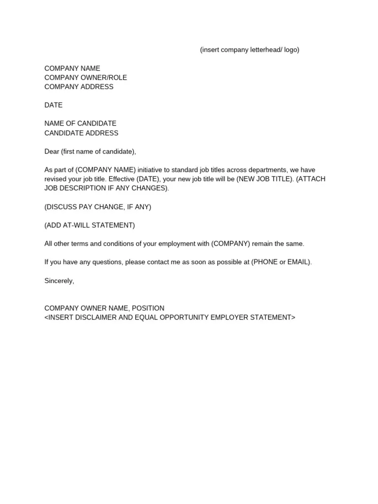job title change request letter template