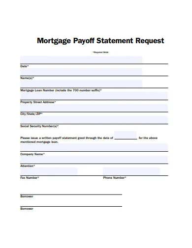 mortgage loan payoff letter template