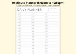 10 Minute Increment Schedule Template 10-minute-increment-schedule-template