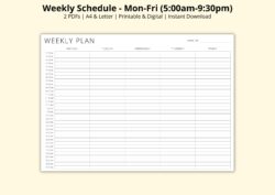 5-day-class-schedule-template