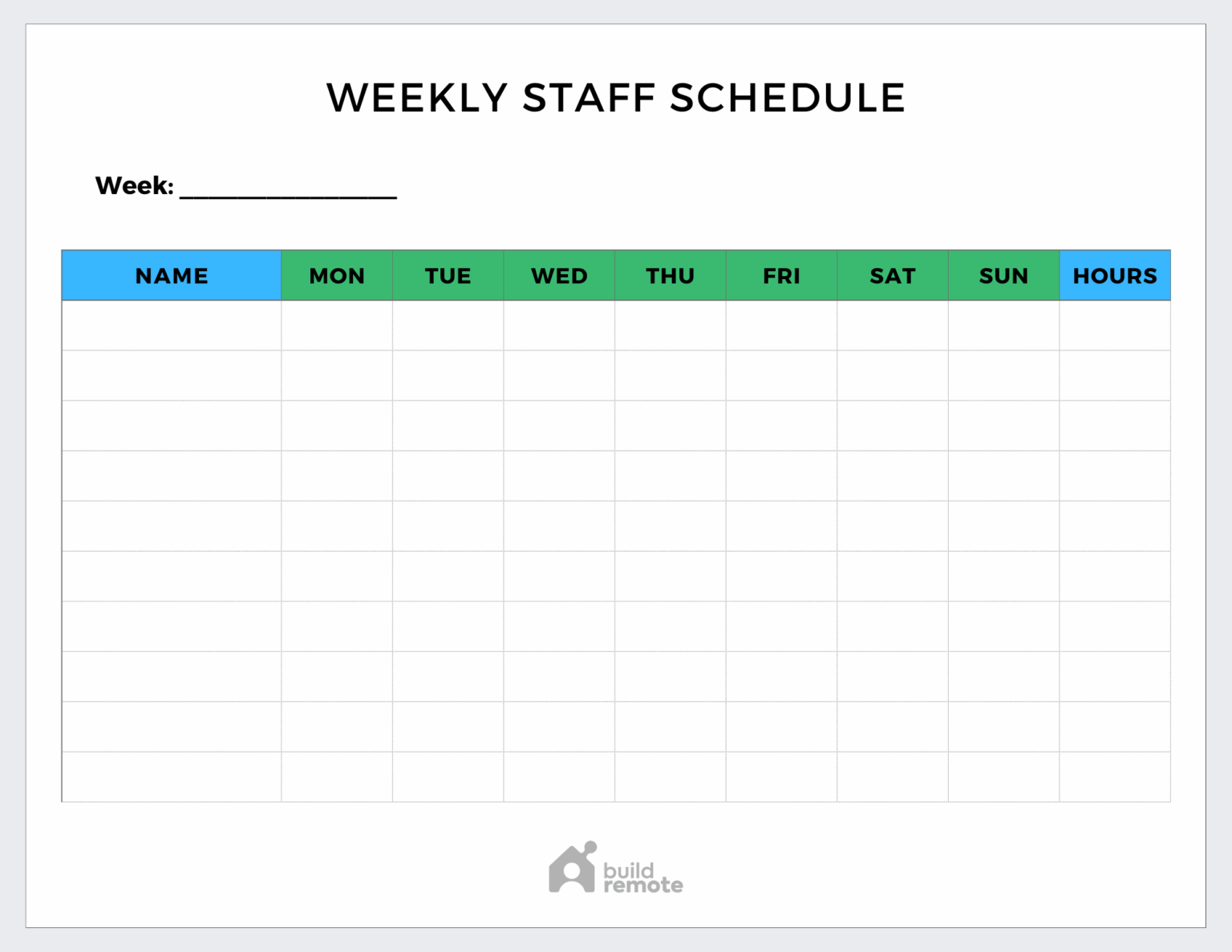 7 Day Employee Schedule Template