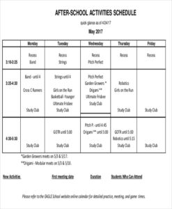 After School Program Schedule Template after-school-program-schedule-template