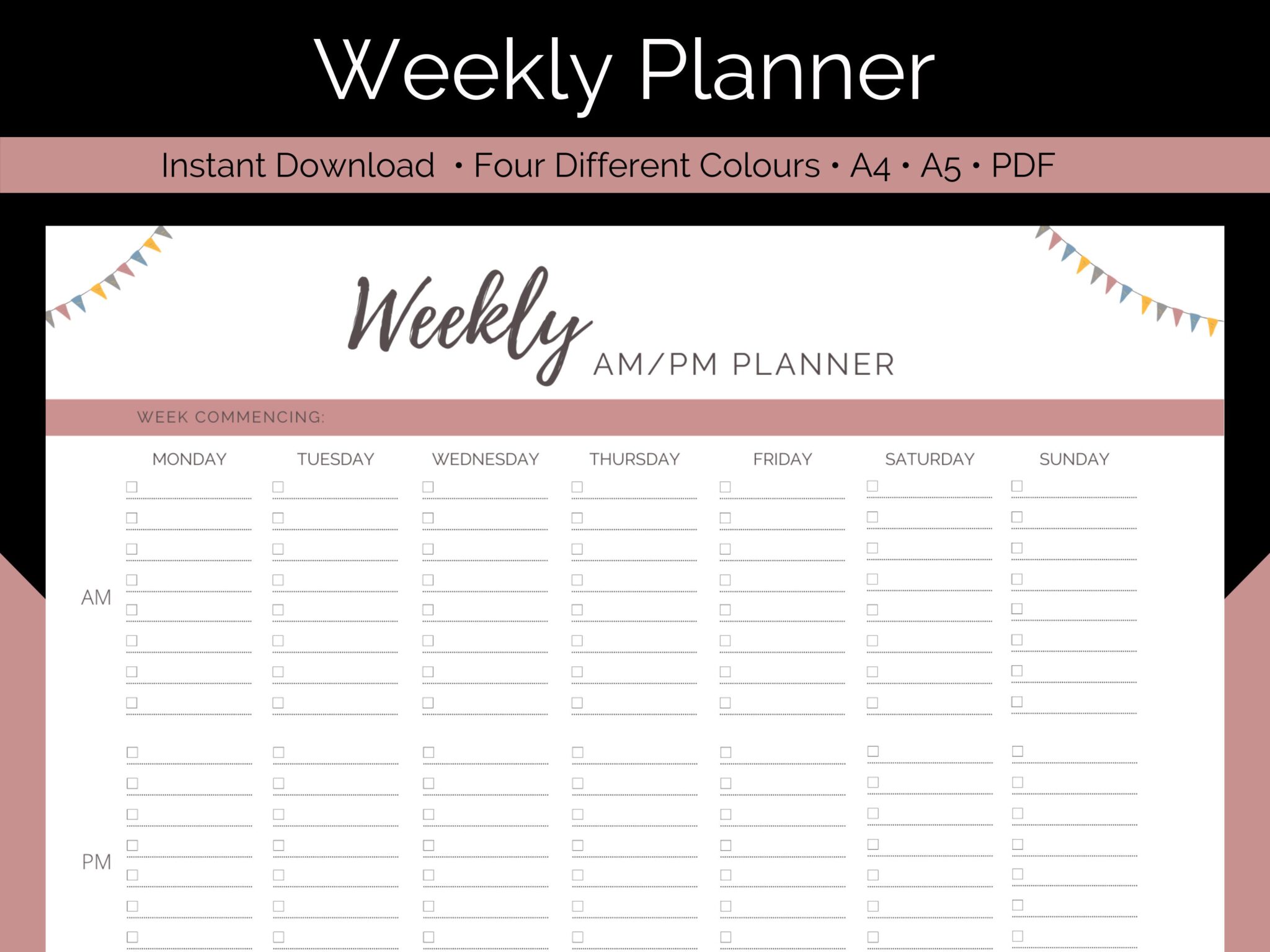 Am Pm Weekly Schedule Template
