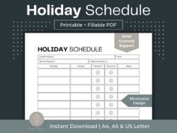 Co Parenting Holiday Schedule Template co-parenting-holiday-schedule-template