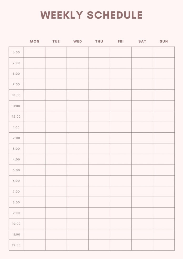 Daily and Weekly Schedule Template