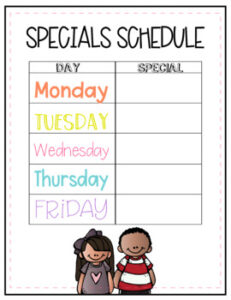 elementary-school-specials-schedule-template