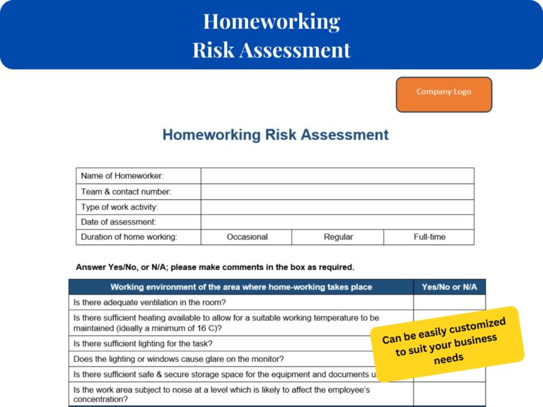 Home Working Risk Assessment Template