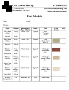 Interior Design Paint Schedule Template interior-design-paint-schedule-template