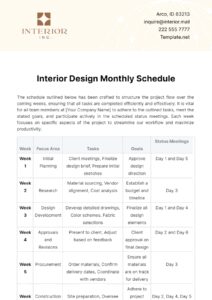 interior-design-work-schedule-template
