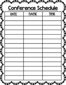 parent-teacher-conference-schedule-template