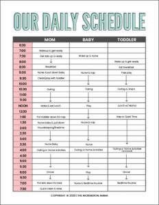 Stay At Home Mom Schedule Template stay-at-home-mom-schedule-template