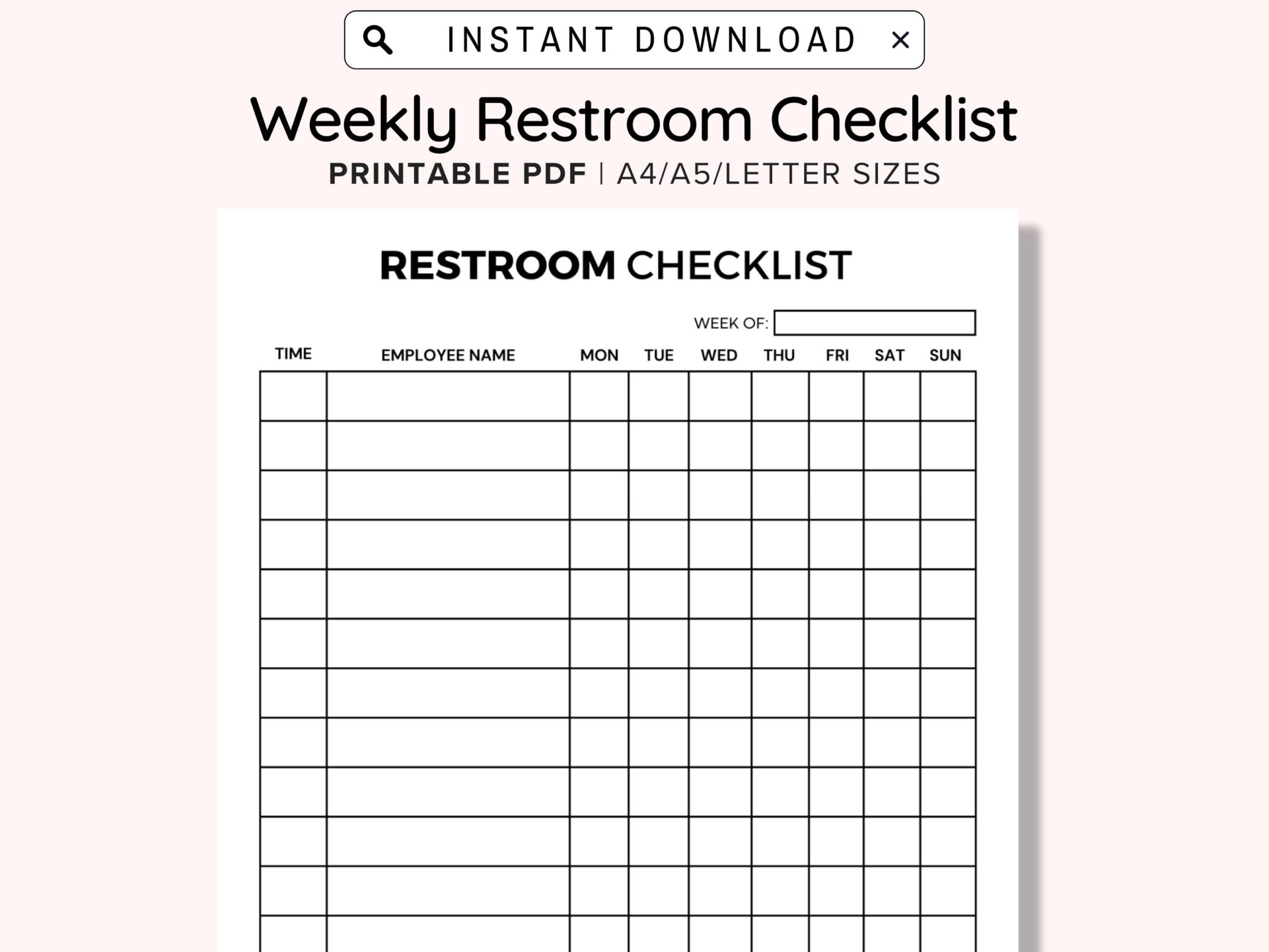 Weekly Bathroom Cleaning Schedule Template