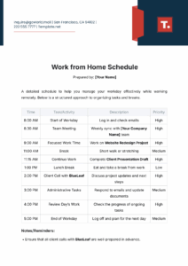 Work From Home Schedule Template work-from-home-schedule-template