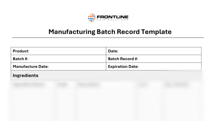Batch Manufacturing Record Template