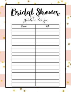 Bridal Shower Gift Record Template bridal-shower-gift-record-template