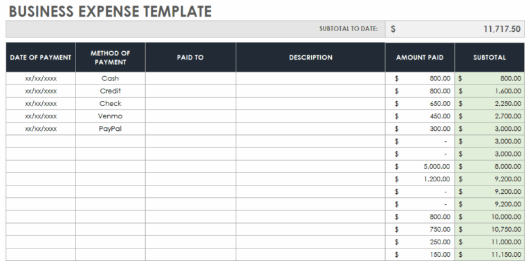 Business Book of Record Template