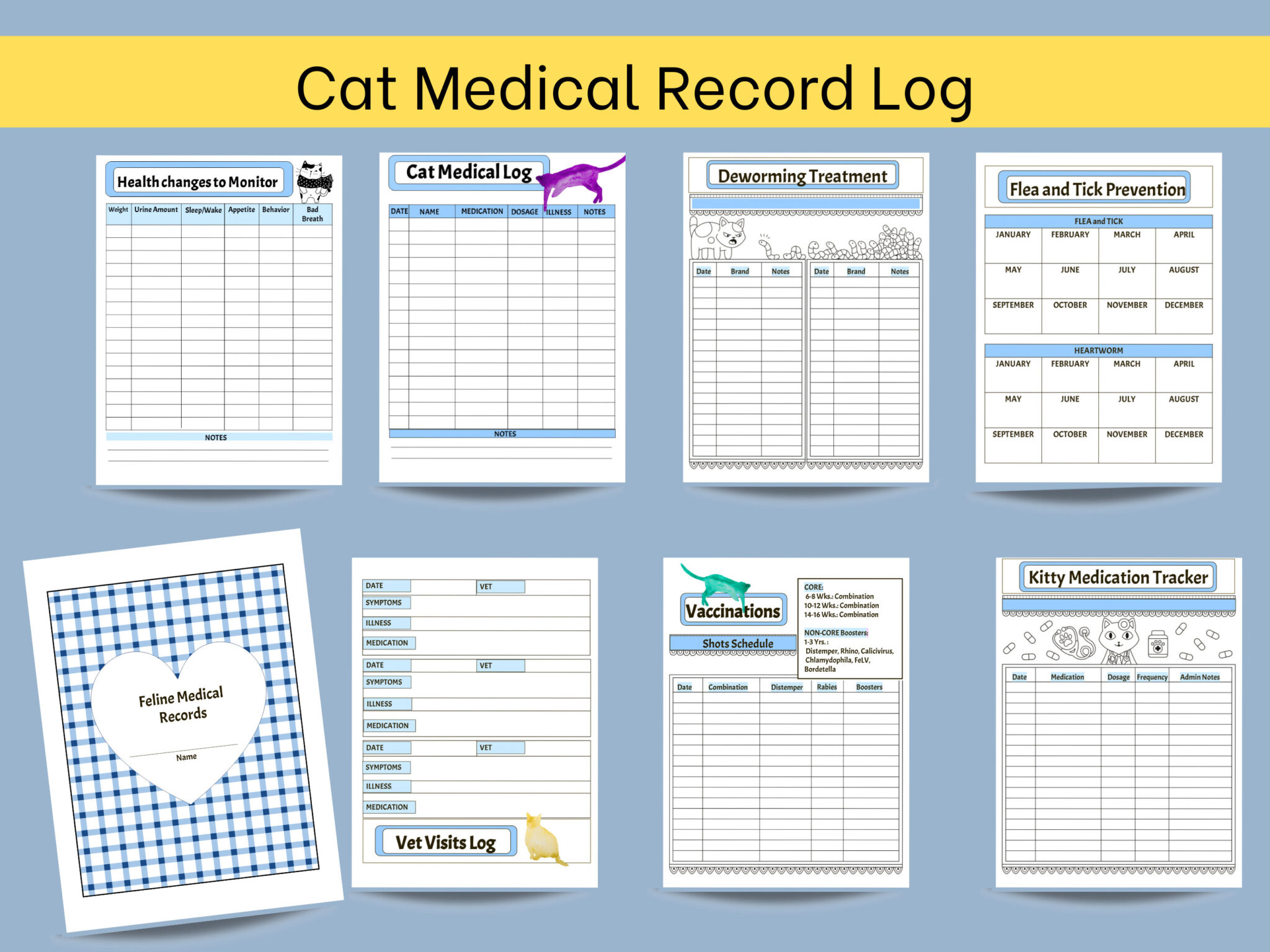 Cat Health Record Template