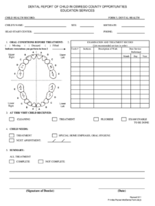Dental Health Record Template dental-health-record-template