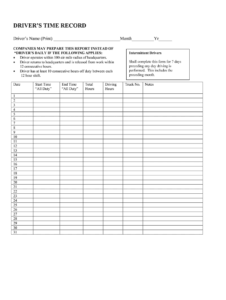 drivers-time-record-template
