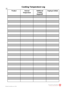 Food Temperature Record Template food-temperature-record-template