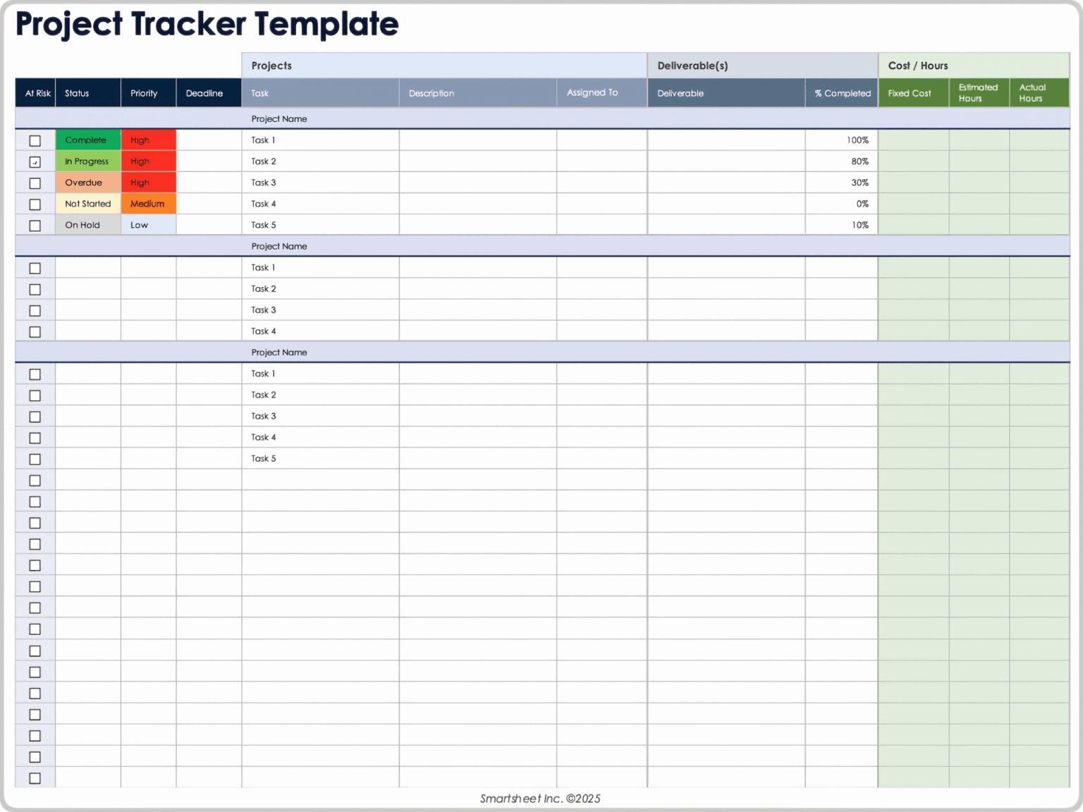 Project File Record Project Track Record Template