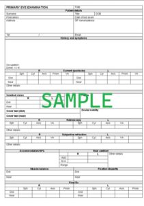 Contact Lens Record Card Template