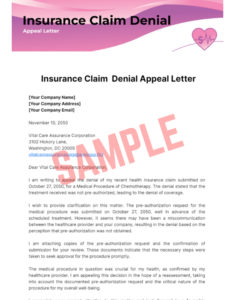 Insurance Claim Dispute Letter Template