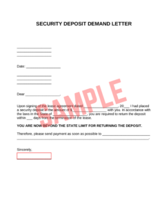 Landlord Security Deposit Letter Template Landlord Security Deposit Letter Template
