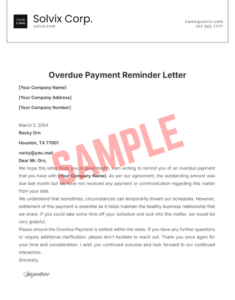 Late Payment Reminder Letter Template