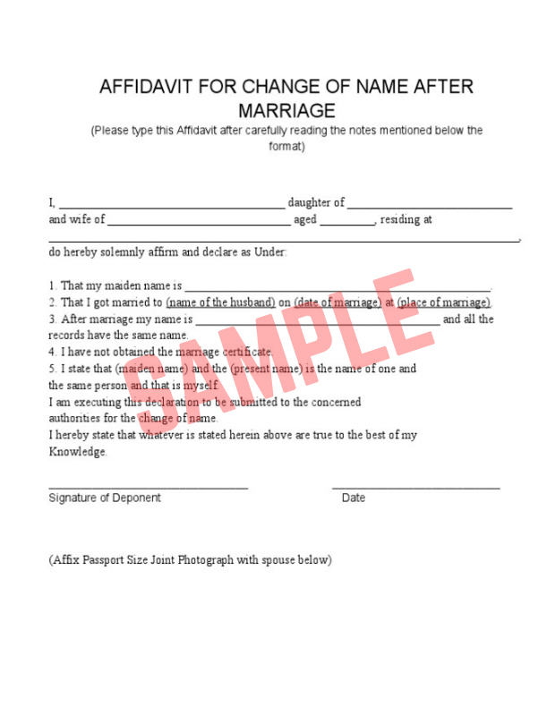 Marriage Name Change Letter Template