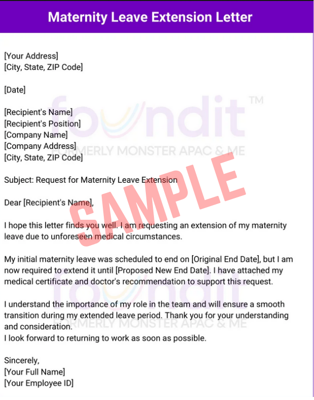Maternity Leave Extension Letter Template