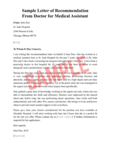 Medical Assistant Reference Letter Template