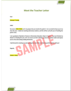 Meet The Student Teacher Letter Template