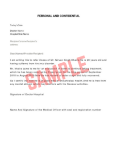 Mental Health Referral Letter Template