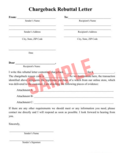 Merchant Chargeback Rebuttal Letter Template