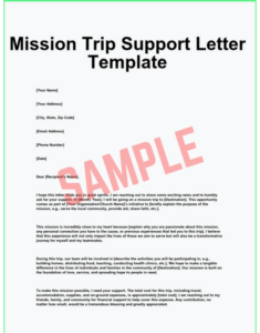 Mission Trip Sponsor Letter Template