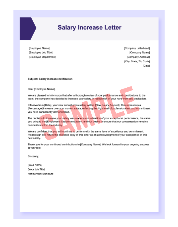 National Minimum Wage Increase Letter Template