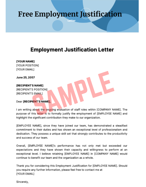 New Hire Justification Letter Template