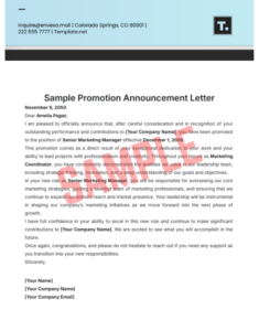 New Job Announcement Letter Template