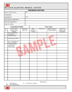 Apprentice Training Record Book Template