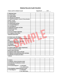Dental Record Keeping Audit Template