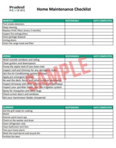 Home Improvement Record Keeping Template