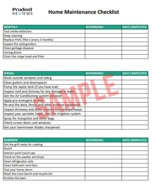 Home Improvement Record Keeping Template