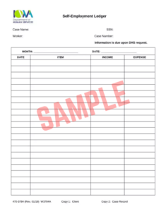 Self Employed Record Keeping Template