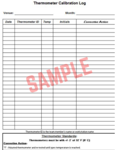 Thermometer Calibration Record Sheet Template