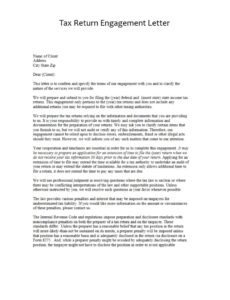 Tax Return Engagement Letter Template