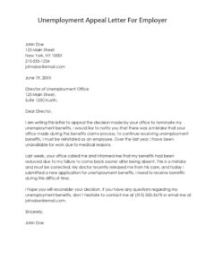 Unemployment Appeal Letter Template For Employer
