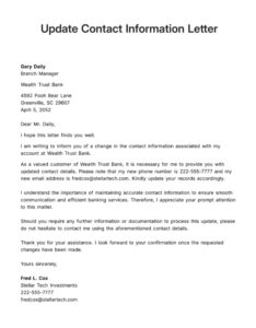 Update Contact Information Letter Template